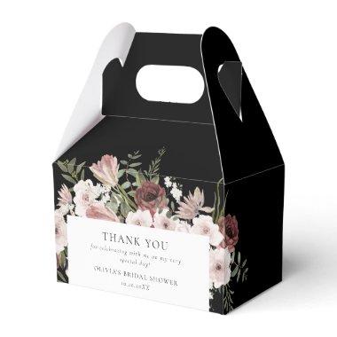 Moody Dusty Rose Floral  Favor Boxes