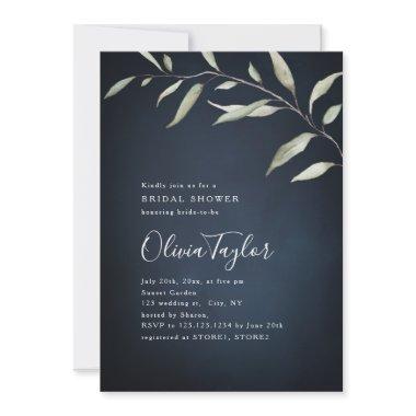Moody navy minimal greenery