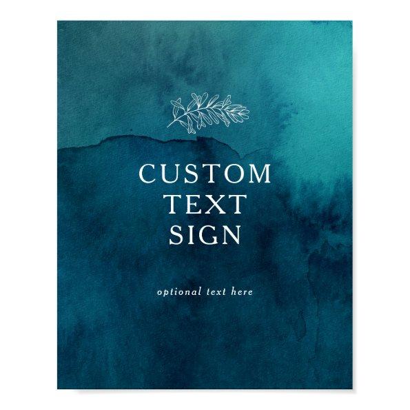 Moody Ocean Watercolor  and Gifts Custom Sign
