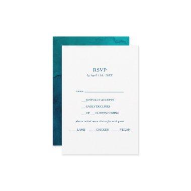 Moody Ocean Watercolor Menu Choice RSVP Card
