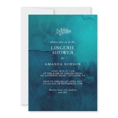 Moody Ocean Watercolor test Lingerie Shower Invitations