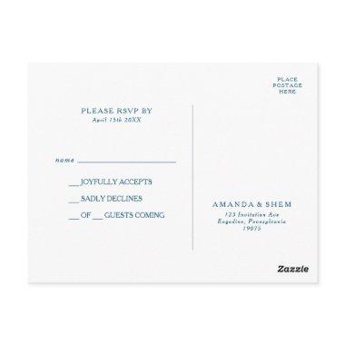 Moody Ocean Watercolor Wedding RSVP Post