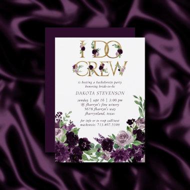Moody Passion | Dramatic Purple Floral I Do Crew Invitations