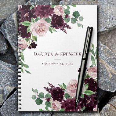 Moody Passion | Dramatic Purple Floral Wedding Notebook