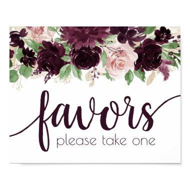 Moody Passions | Dramatic Purple Wine Favor Table Poster