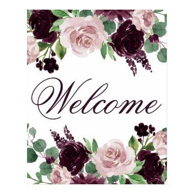 Moody Passions | Dramatic Wine Rose Event Welcome Poster