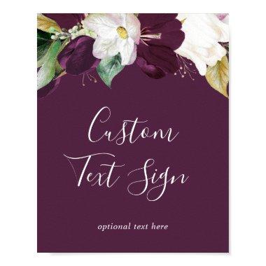 Moody Plum Purple  & Gifts Custom Text Sign