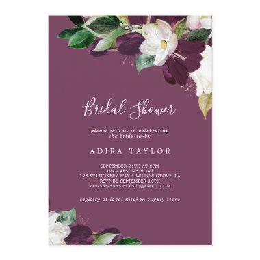 Moody Purple Blooms | Berry Bridal Shower Invitations