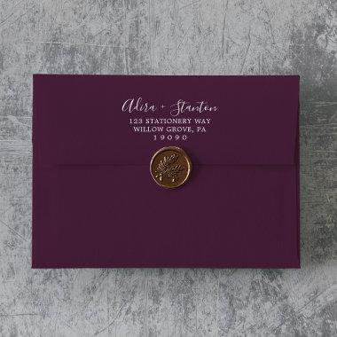 Moody Purple Blooms Coordinate | Plum Wedding Envelope