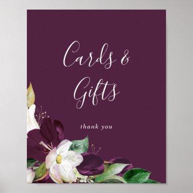 Moody Purple Blooms | Plum Invitations and Gifts Sign