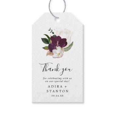 Moody Purple Blooms Thank You Favor Gift Tags