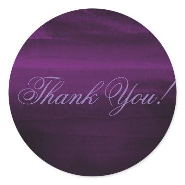 Moody Purple Plum Modern Watercolor Chic Elegant Classic Round Sticker