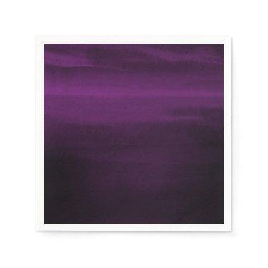 Moody Purple Plum Modern Watercolor Chic Elegant Napkins