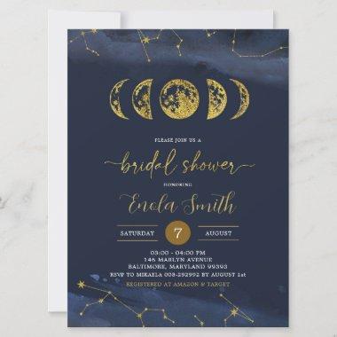 Moon Celestial Bridal Shower Invitations