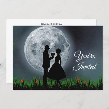 Moon Couple Bridal Shower Invitations