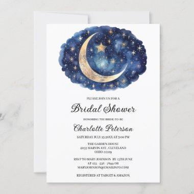 Moon Star Celestial Bridal Shower Invitations