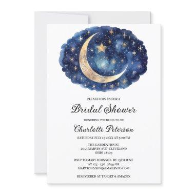 Moon Star Celestial Bridal Shower Invitations