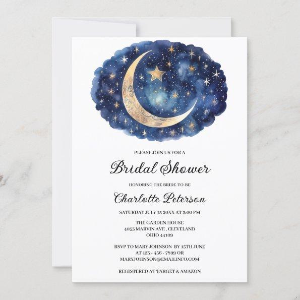 Moon Star Celestial Bridal Shower Invitations