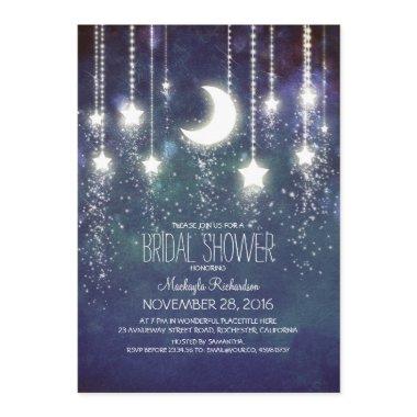 Moon Stars & String Lights Bridal Shower Invitations