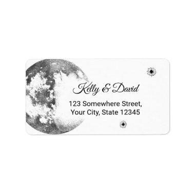 Moon & Stars Wedding Return Address Labels