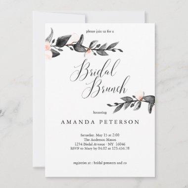 Moonlight Bloom | Calligraphy Bridal Brunch Invitations