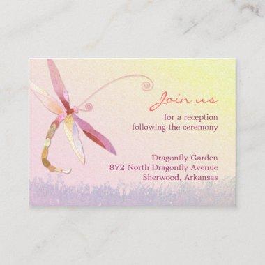 Morning Meadow Dragonfly Wedding Reception Enclosure Invitations