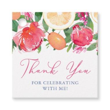 Moroccan Tiles Colorful Citrus Shower Thank You Favor Tags