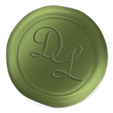 Moss Green 2 Letter Monogram Wax Seal Stickers