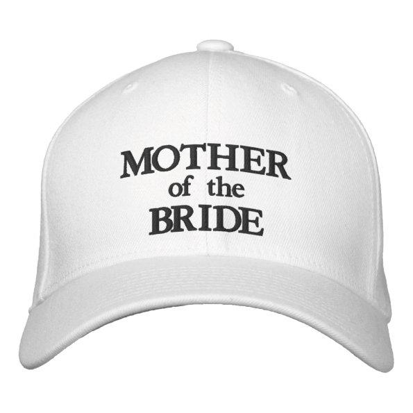 Mother of the Bride black white elegant wedding Embroidered Baseball Cap