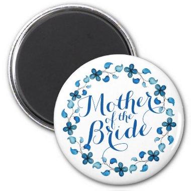 Mother of the Bride Blue Floral Wedding Magnet