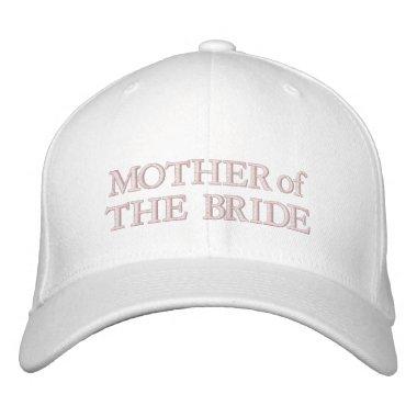 Mother of the Bride blush pink white wedding Embroidered Baseball Cap