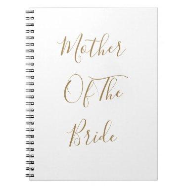 Mother Of The Bride Gold White Weddings Gift Favor Notebook