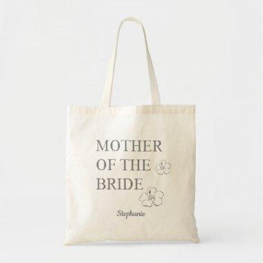 Mother Of The Bride Gray Gray Wedding Gift Floral Tote Bag