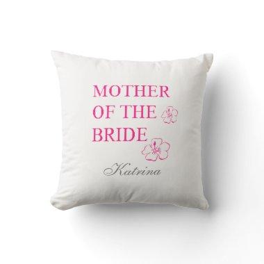 Mother Of The Bride Name Monogram Tropical Floral Outdoor Pillow