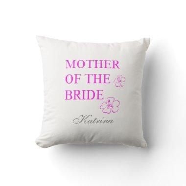 Mother Of The Bride Name Monogram Weddings Floral Outdoor Pillow