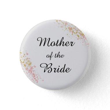 Mother of the Bride Pink and Gold Button