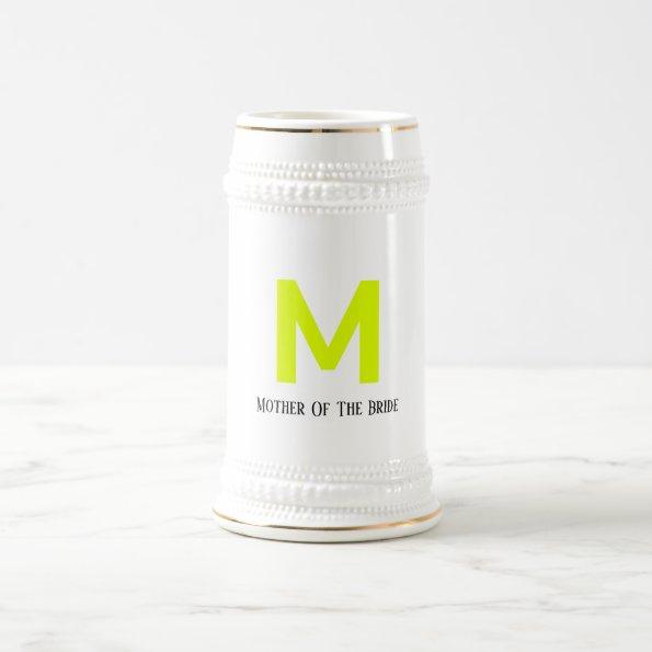 Mother Of The Bride Wedding Fluorescent Yellow Beer Stein