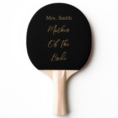 Mother Of The Bride Wedding Gift Favor Gold Black Ping Pong Paddle
