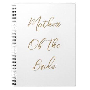 Mother Of The Bride Wedding Gift Favor Gold Script Notebook