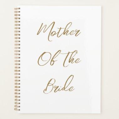 Mother Of The Bride Wedding Gift Favor Gold Script Planner