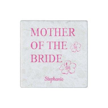 Mother Of The Bride Wedding Gift Pink Floral Stone Magnet