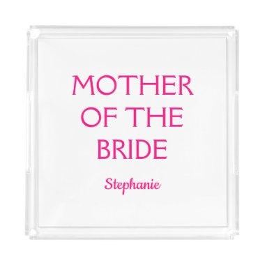 Mother Of The Bride Wedding Gift Pink White Acrylic Tray