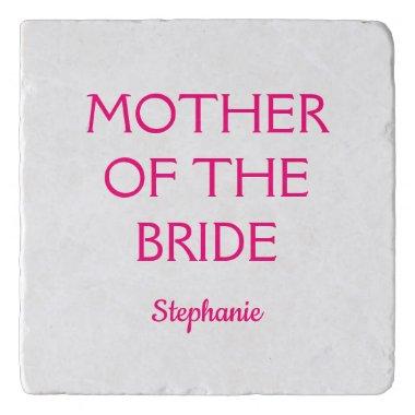 Mother Of The Bride Wedding Gift Pink White Trivet
