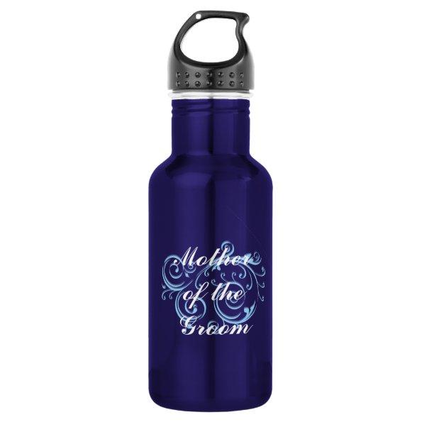 Mother of the Groom, Blue Scroll Water Bottle