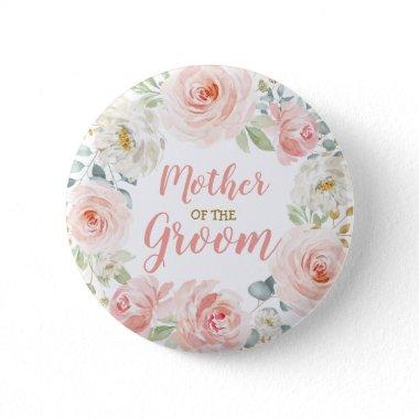 Mother of the Groom Blush Floral Wedding Favors Button