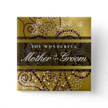 MOTHER OF THE GROOM Boho Spirals Wedding Button