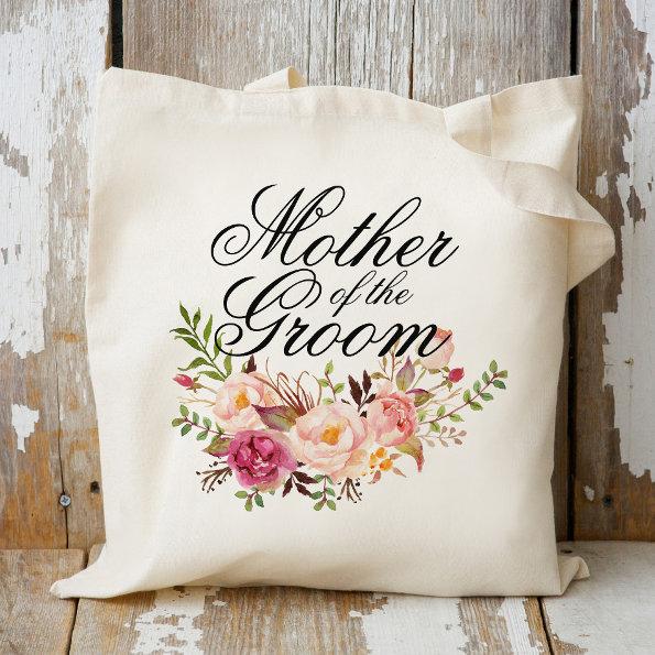 Mother of the Groom Elegant Rustic Floral Tote Bag