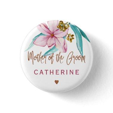 Mother of the groom floral copper  button