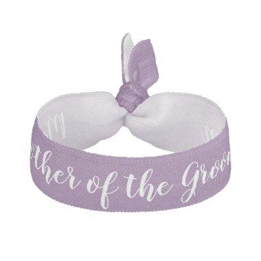 Mother of the Groom Purple White Wedding Party Elastic Hair Tie