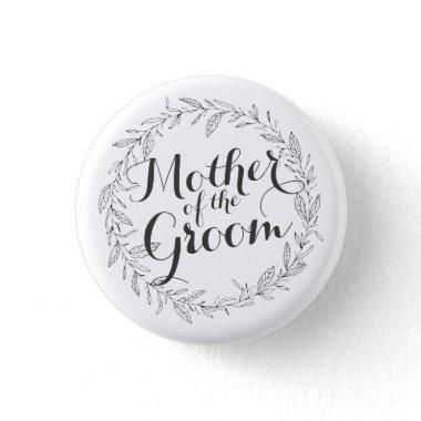 Mother of the Groom Simple Floral Wedding Button